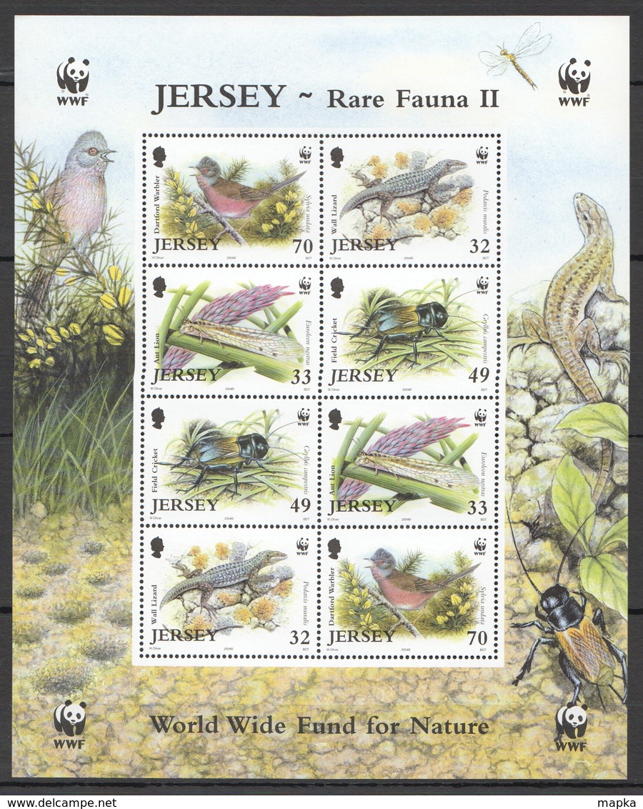 M548 2004 JERSEY WWF FAUNA BIRDS INSECTS REPTILES RARE FAUNA II !!! MICHEL 16 EURO !!! 1SH MNH - Autres & Non Classés