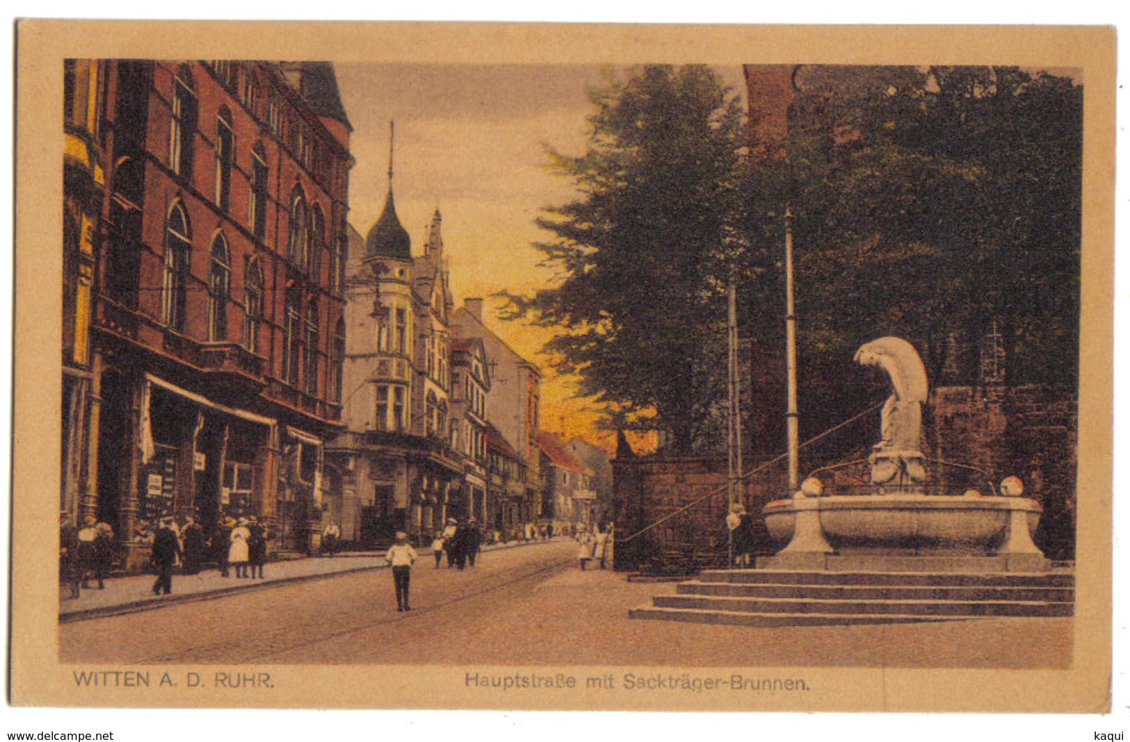 ALLEMAGNE - WITTEN A. D. RHUR - Hauptsrasse Mit Sackträger_Brunnen - Witten