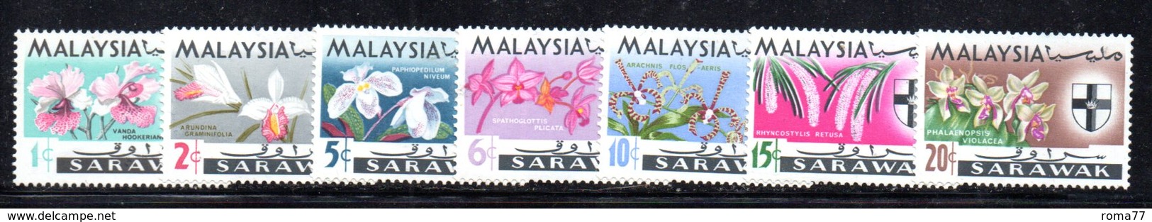 APR1146 - MALAYA 1965 ,  Serie Ordinaria FIORI  ***  MNH Gomma Stanca . SARAWAK - Sarawak (...-1963)