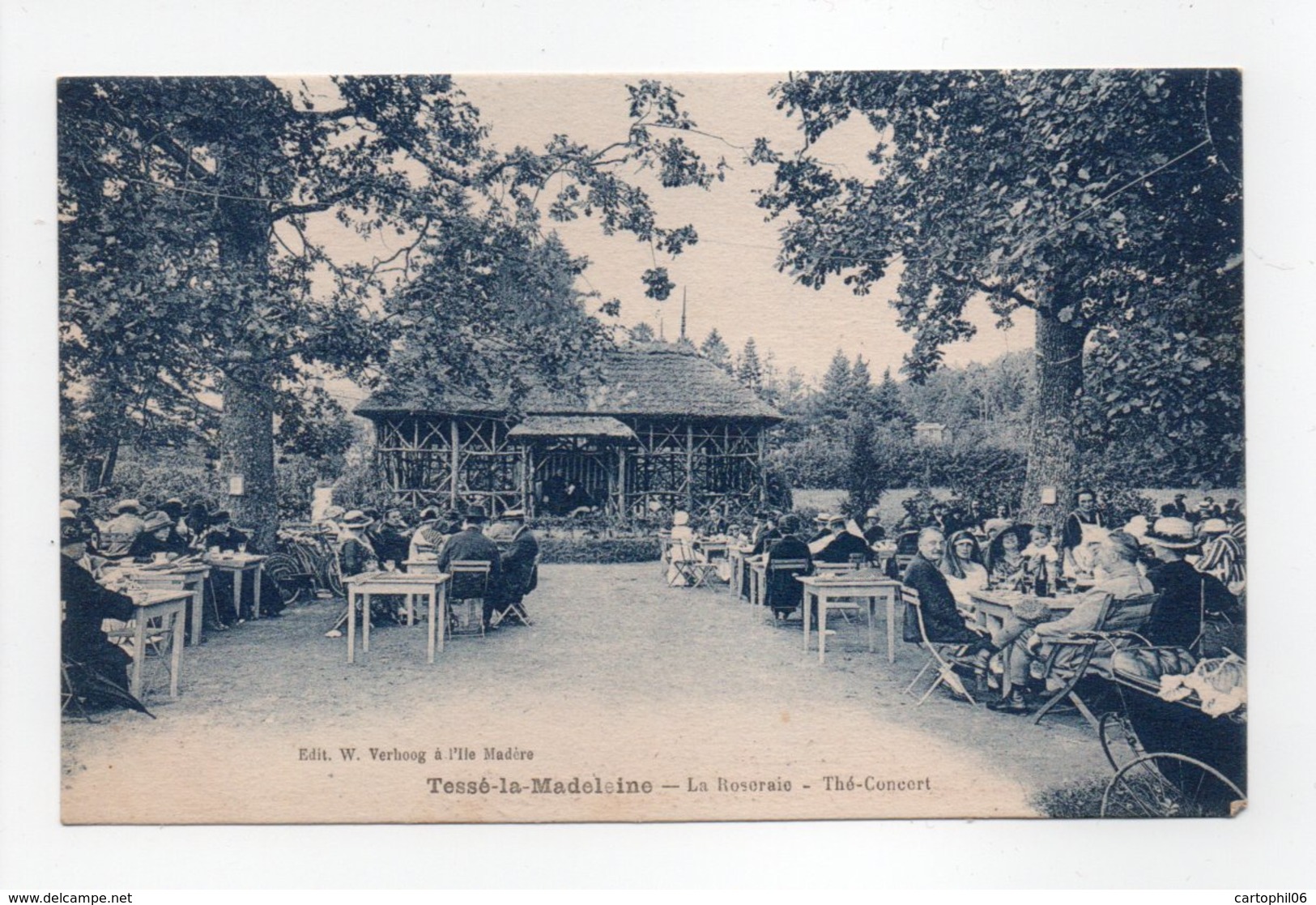 - CPA TESSÉ-LA-MADELEINE (Bagnoles-de-l'Orne / 61) - La Roseraie - Thé-Concert (belle Animation) - Edition W. Verhoog - - Bagnoles De L'Orne