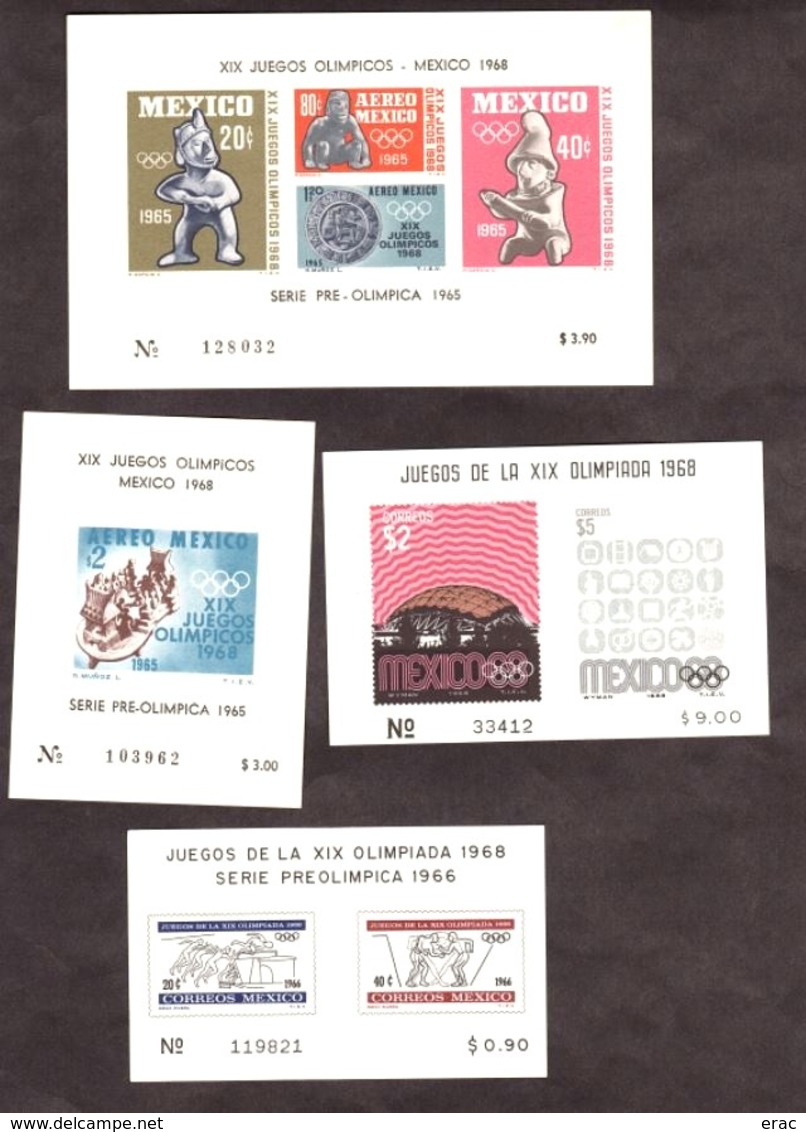 Mexique - Lot De Feuillets Non Dentelés Neufs ** - Prélude Aux JO De 1968 - Estate 1968: Messico