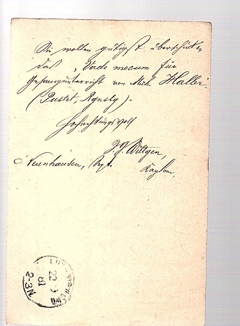 1881 ESCH-SUR-SURE Michel P30 To Breisdorff Libraire (541) - Entiers Postaux