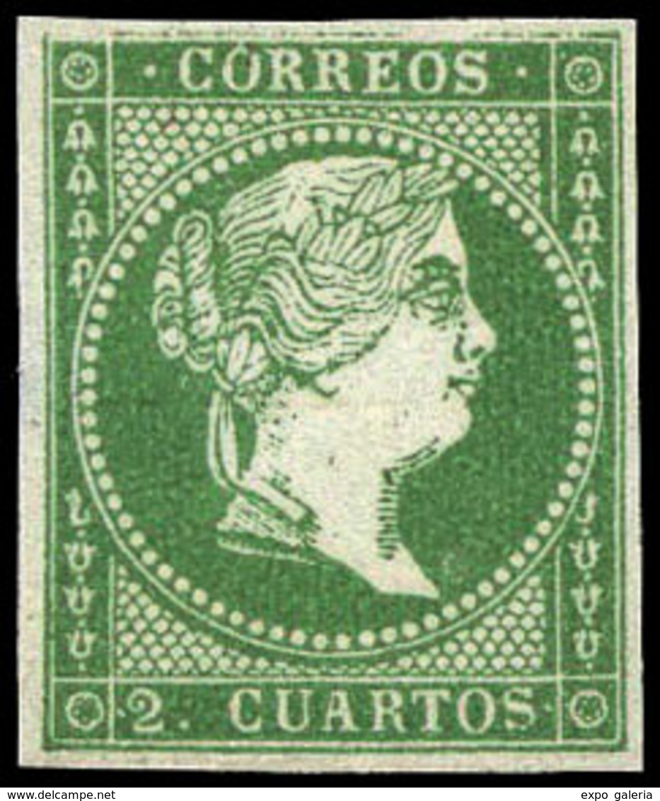 Ed. * 47b - 2 Cuartos Verde Oscuro. Precioso Ejemplar Por Sus Amplios Márgenes Y Color Muy Fresco. Cat. 875€ - Used Stamps