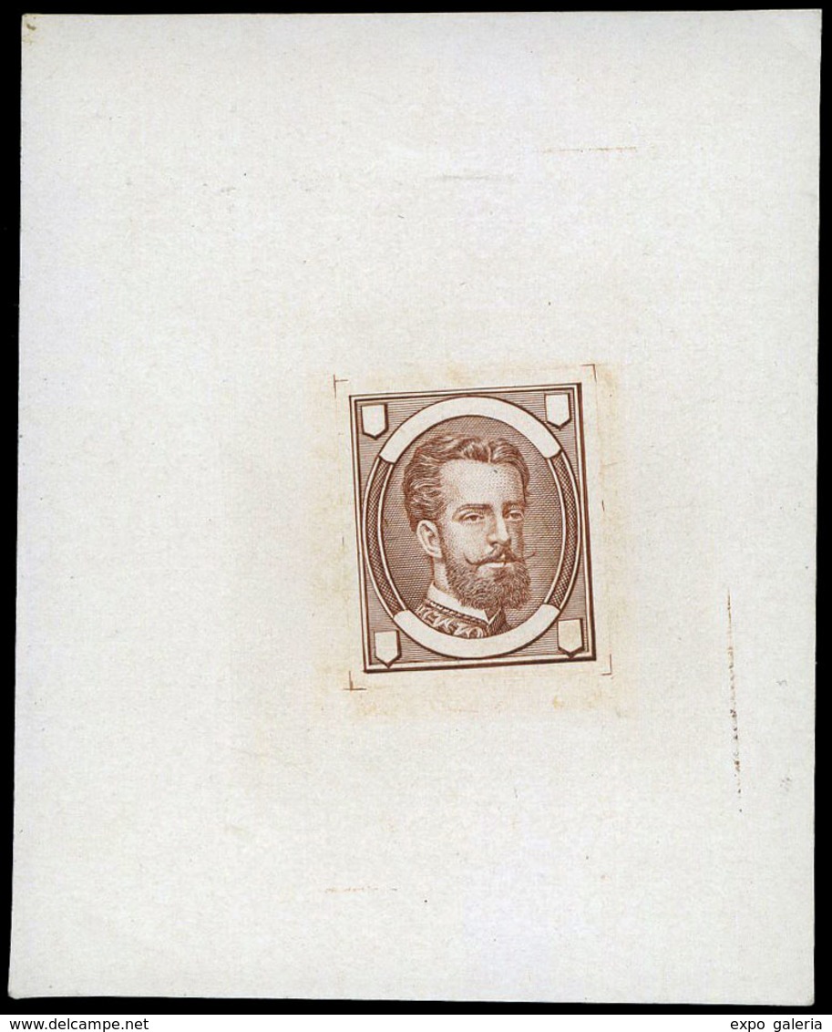 Galvez 647 - 1872. Proyecto No Adoptado. Prueba De Punzón Con Márgenes Grandes, Color Castaño Rojo. - Used Stamps