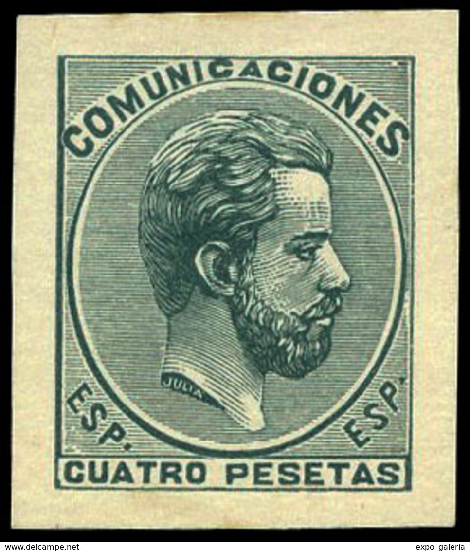 Galvez 762 - Proyecto Aceptado. Prueba Punzón Márgenes Pequeños. 4 Ptas. Verde. Preciosa - Used Stamps