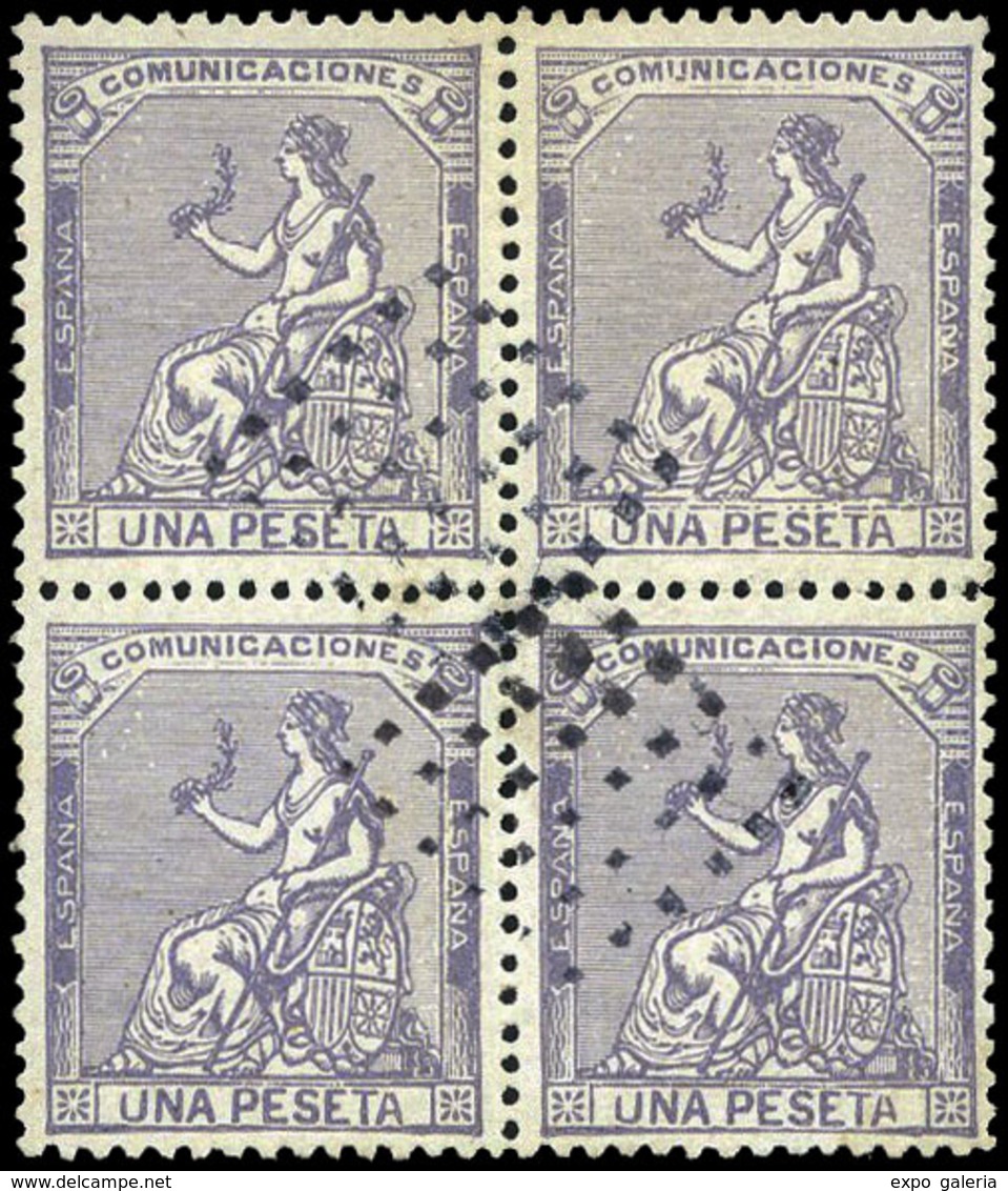 Ed. 0 138F Bl. 4 - Alegoria España. 1 Ptas. Falso Postal (tipo 109F-tipo I) Rara Pieza En Esta Calidad Y Condición - Used Stamps