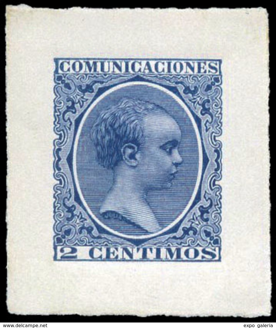 Galvez 1450 - Prueba De Punzón. Márgenes Grandes. 2 Cts. Azul Oscuro. Preciosa Y Rara Pieza - Used Stamps