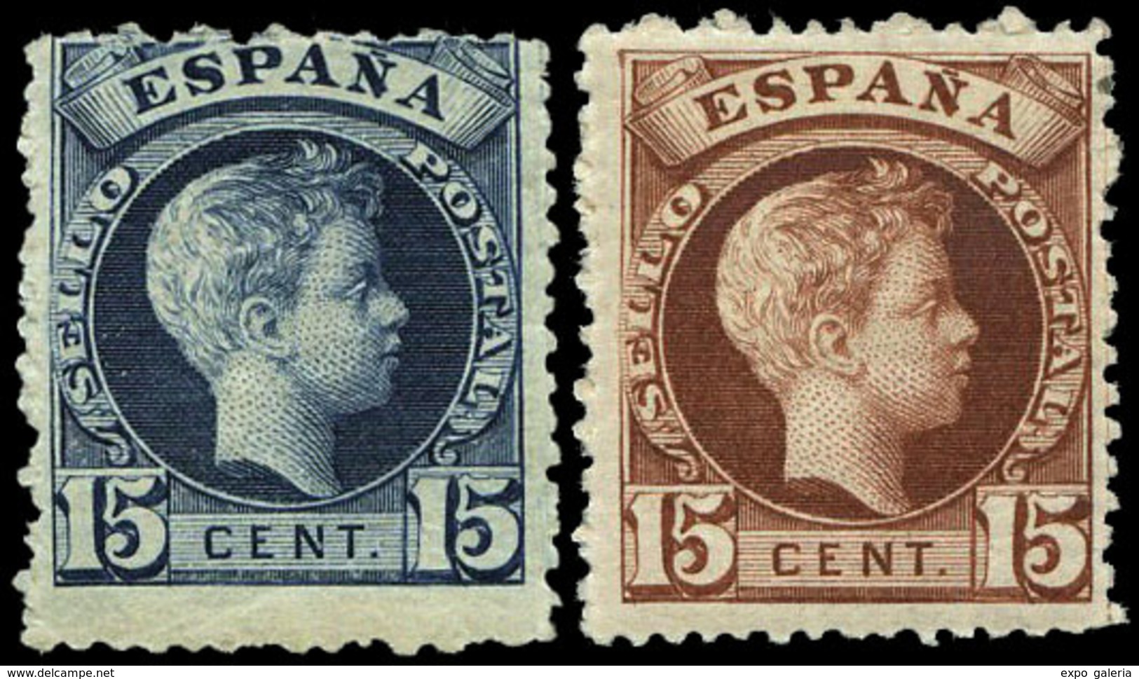 Galvez 1571/72 - Ensayo De Plancha, De Modelo No Adoptado.2 Valores Azul Y Castaño.Serie Completa - Unused Stamps