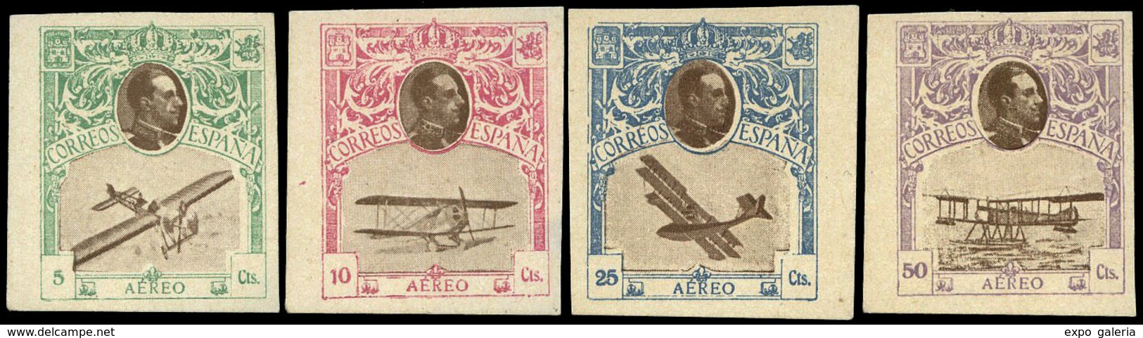 Año 1921 - Conjunto De 4 Proyectos Distintos Valores S/D De Diseño No Adoptado (Galvez CA 10.) - Ungebraucht