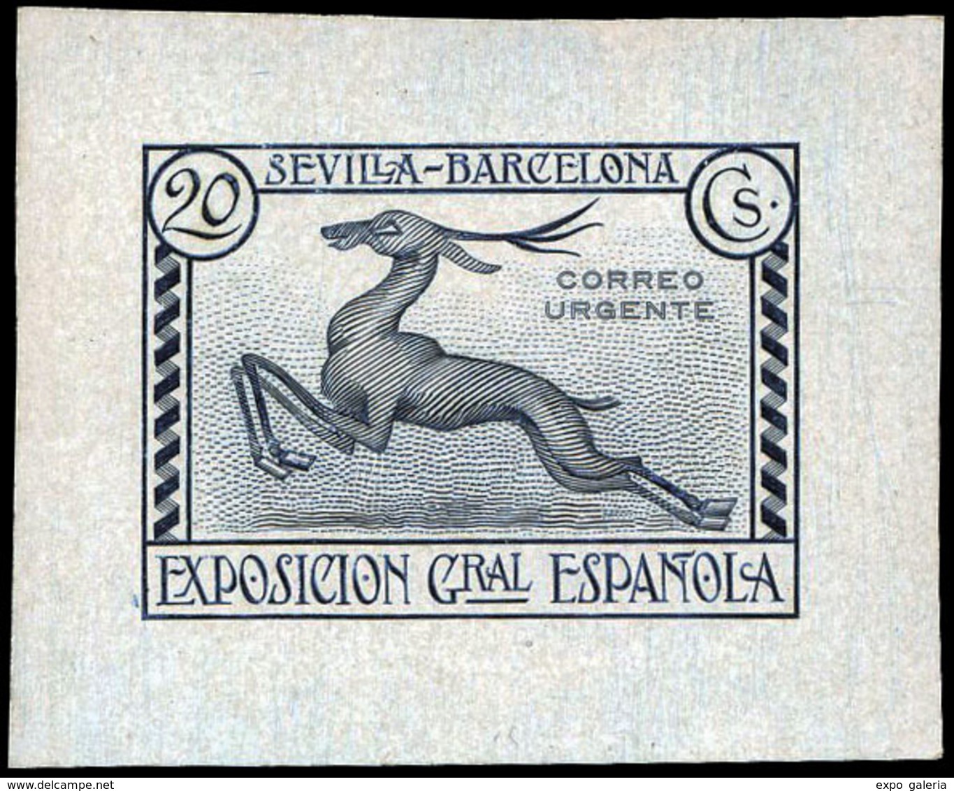 Galvez 2404 - 1929. Prueba De Punzón. Correo Urgente, Color Azul Negro, Sin Indicación De Valor - Unused Stamps