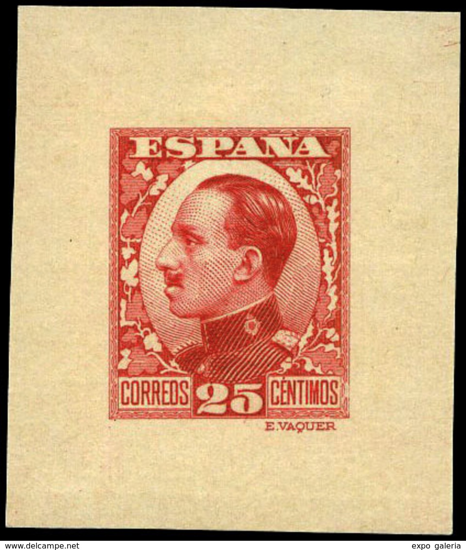 Galvez 2504 - 1930. Prueba De Punzón Márgenes Medianos. 25 Cts. Carmín.Preciosa Y Rara Pieza - Unused Stamps