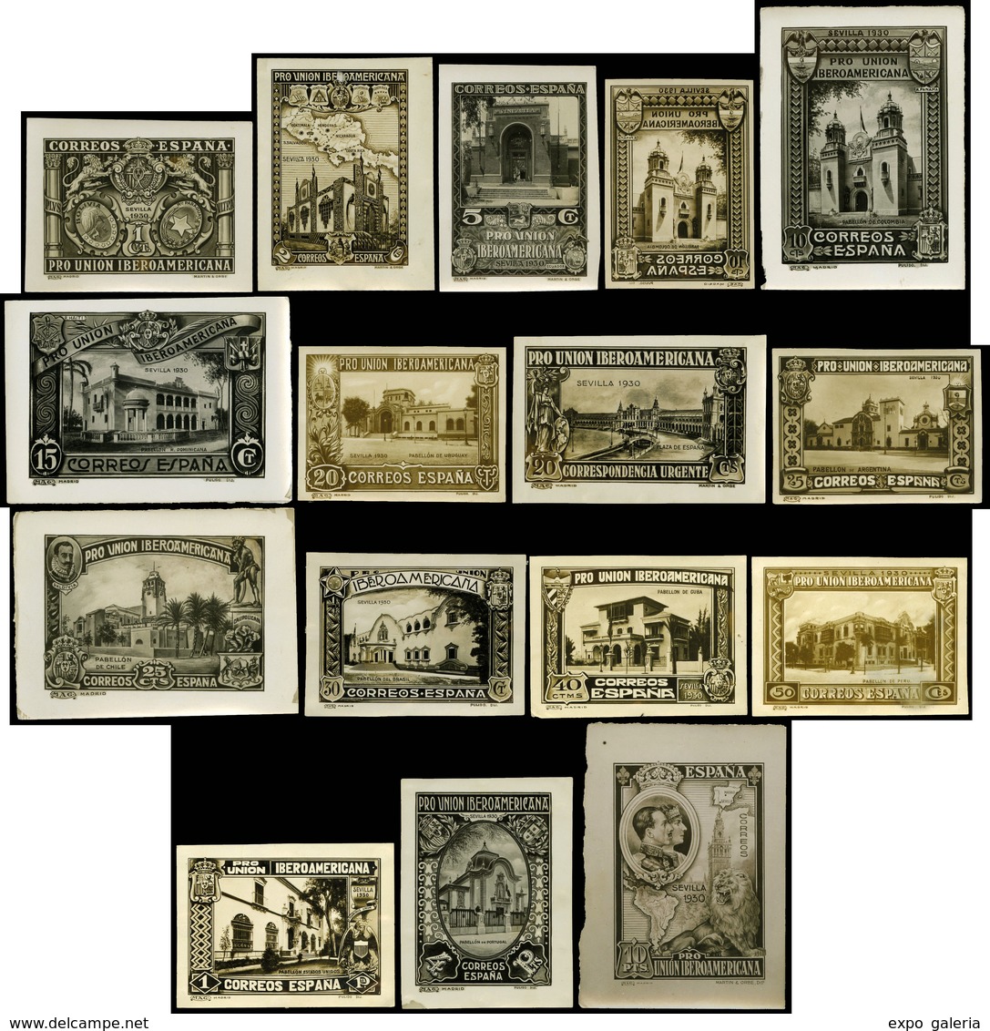 Año 1930 Terrestre - Lote Con 16 Fotolitos De Los Distintos Sellos De La Emisión. Excepcional Lote. - Unused Stamps
