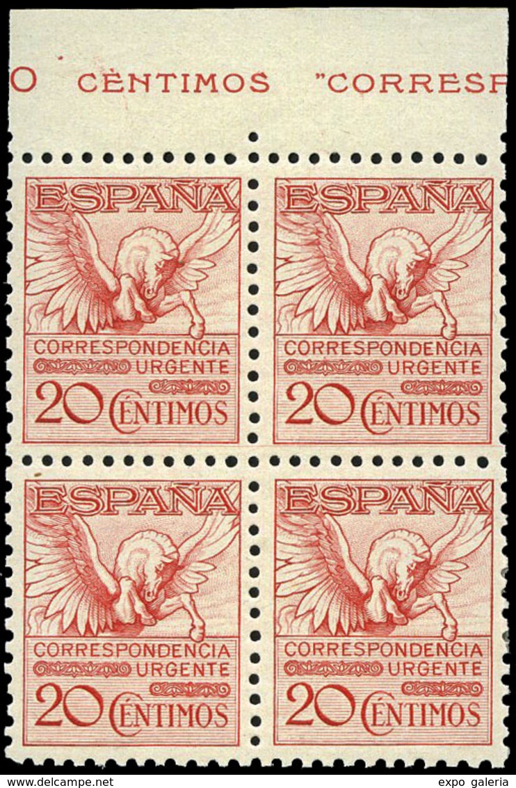 Ed. **/* 592A Bl.4 - 1931. Bl. De 4 Borde De Hoja. Centraje Lujo. (2 Sellos Con Charnela Y 2 Sin Charnela) - Unused Stamps