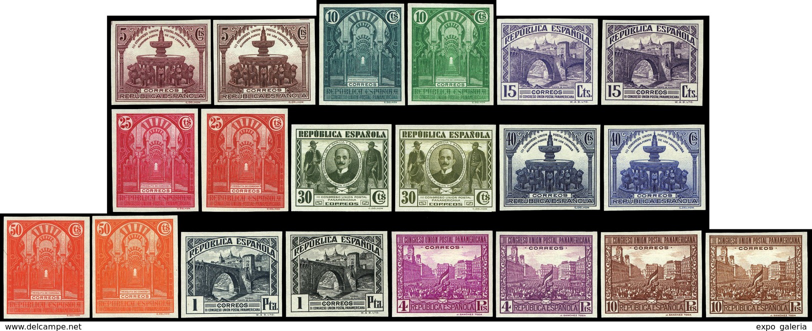 Año 1931 - Ensayos De Plancha En Los Colores Definitivos De La Serie 604/13 Y 620/9 (sin Sobrecarga Oficial) - Ungebraucht