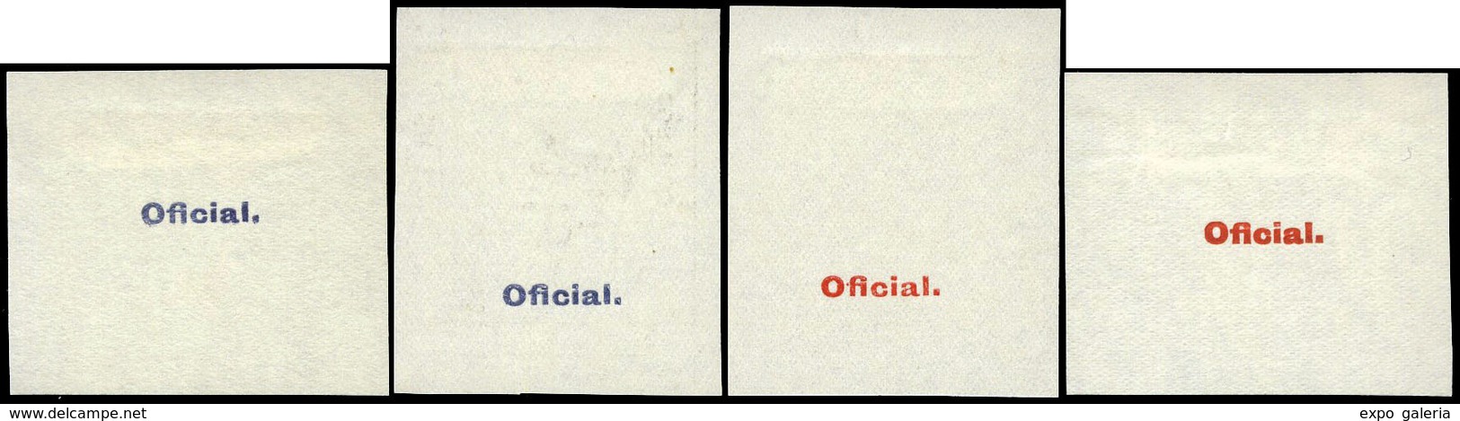 Galvez 2920/3 - 1931. Ensayos De Plancha De Las Improntas De La Palabra “Oficial” En Rectángulos De Papel Corriente - Neufs