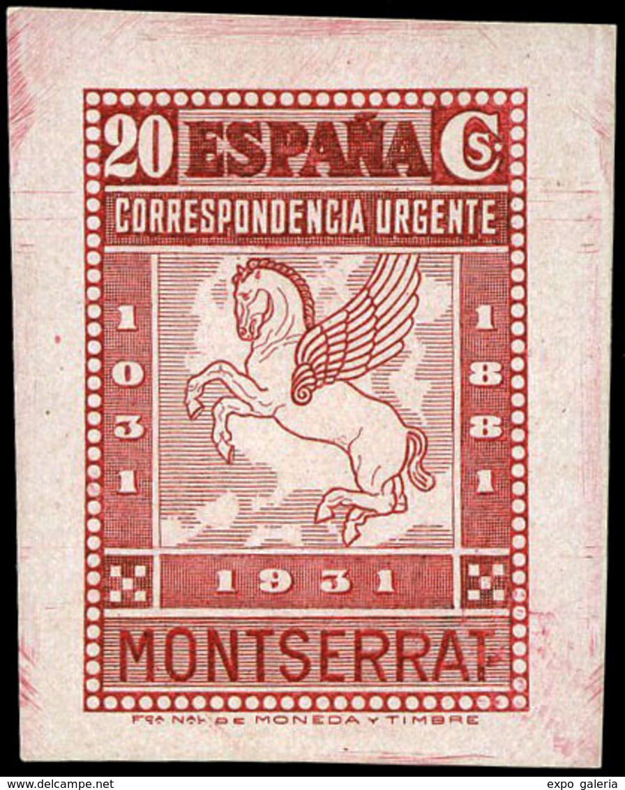 Galvez 2961 - 1931. Prueba De Punzón Definitivo. Sello Urgentes. 20 Cts. Carmín. Preciosa Pieza - Unused Stamps