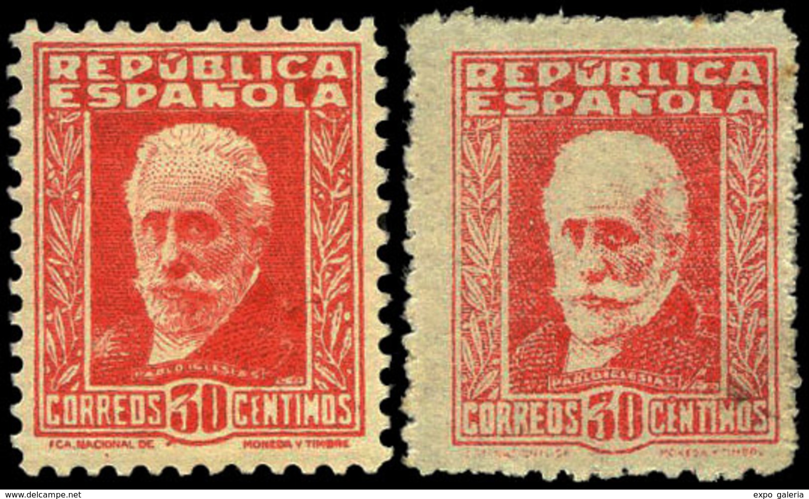 Ed. * 669Fb+669Fc - 1932.Pablo Iglesias. Falsos Postales. Conjunto De Los 2 Tipos, El Fotograbado… - Unused Stamps