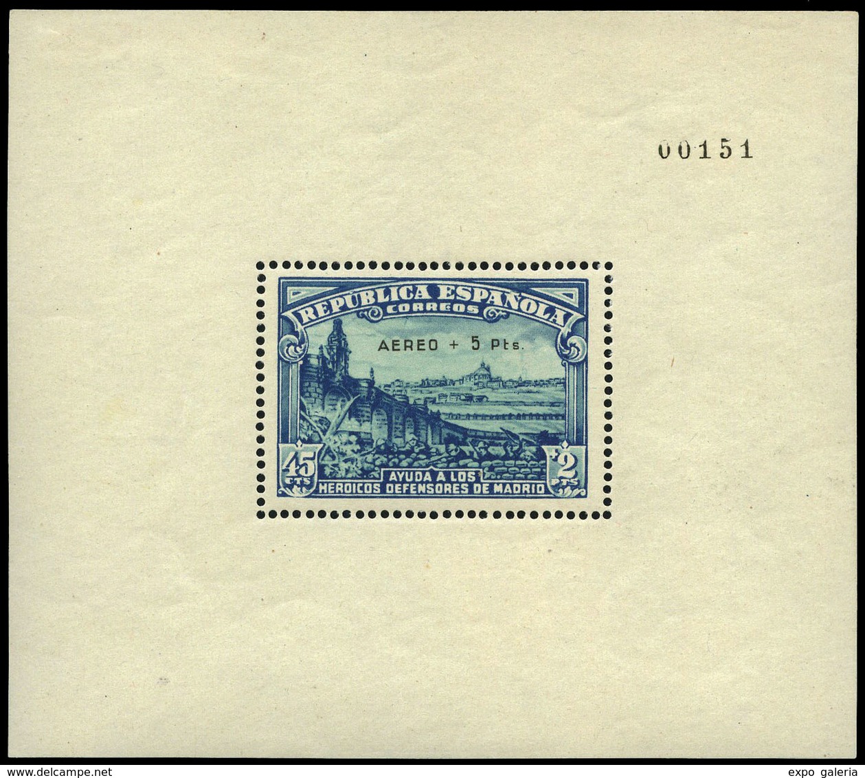 Ed. * 760 - 1938. HB Sobrecargada.Con Charnela.Preciosa Y Escasa. Cert. GRAUS.Cat.+6.500€ - Unused Stamps