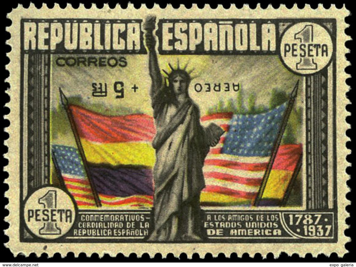 Ed. * 765hi - 1938. Variedad Sobrecarga Invertida. Marquillado Pedro Monge. Cat. +520€ - Unused Stamps
