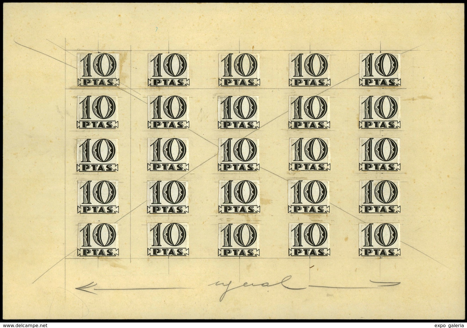 NE 1939 - Quijote. Prueba En Composición Fotográfica De La Sobrecarga 10 Ptas. Pieza Excepcional Y única Conocida - Unused Stamps