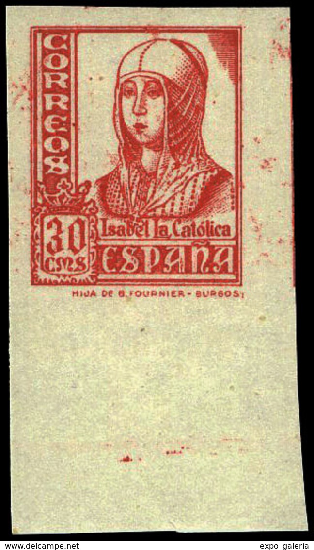 Ed. ** 823eg-s - 1937. 30 Cts. Variedad Impreso Sobre El Lado De La Goma. S/D. No Cat. Esta Variedad Sin Dentar - Unused Stamps