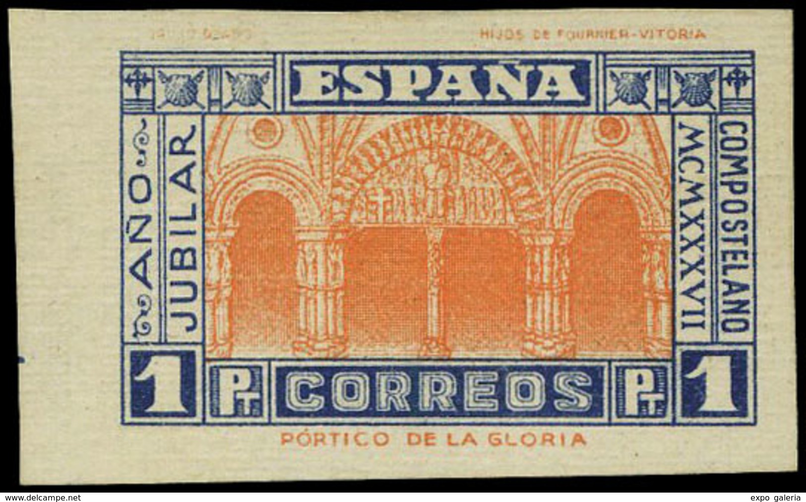 Año 1937 - Prueba Sobre Cartón 1 Ptas. Preciosa E Interesante - Unused Stamps