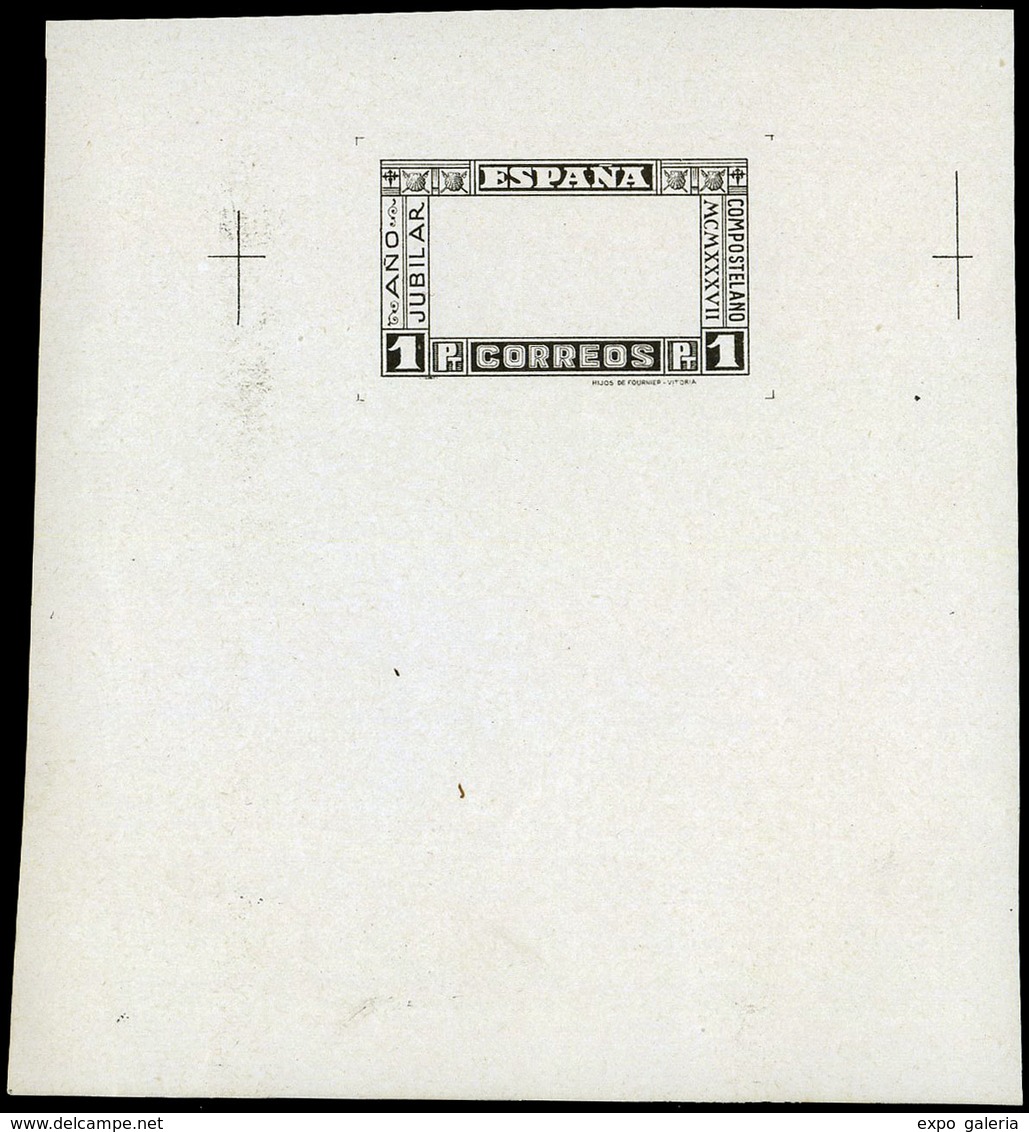 Año 1937 - Prueba De Centro 1 Ptas. Negro. No Catalogada. Rara Pieza - Neufs