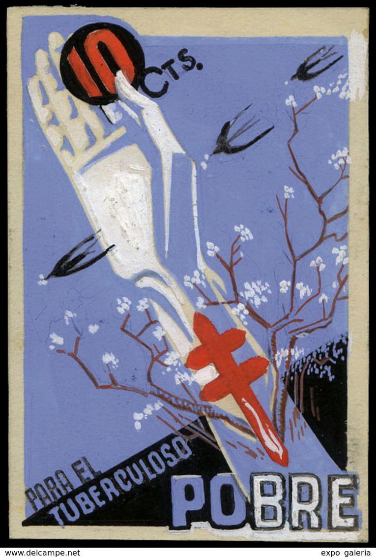 Año 1937 - Proyecto No Adoptado “para El Tuberculoso Pobre” Valor 10 Cts. Impreso En Papel 47 X 56 Mm - Ungebraucht