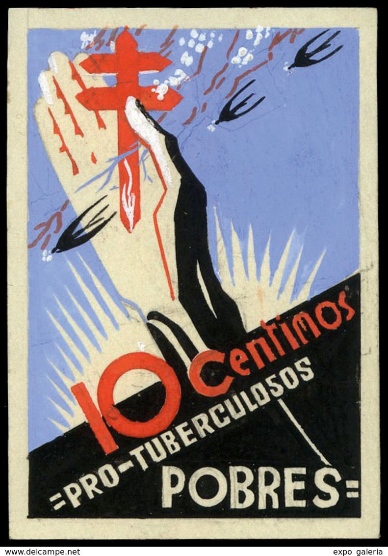 Año 1937 - Proyecto No Adoptado “pro Tuberculosos Pobres” Valor 10 Cts. Impreso En Papel 47 X 69 Mm - Ungebraucht