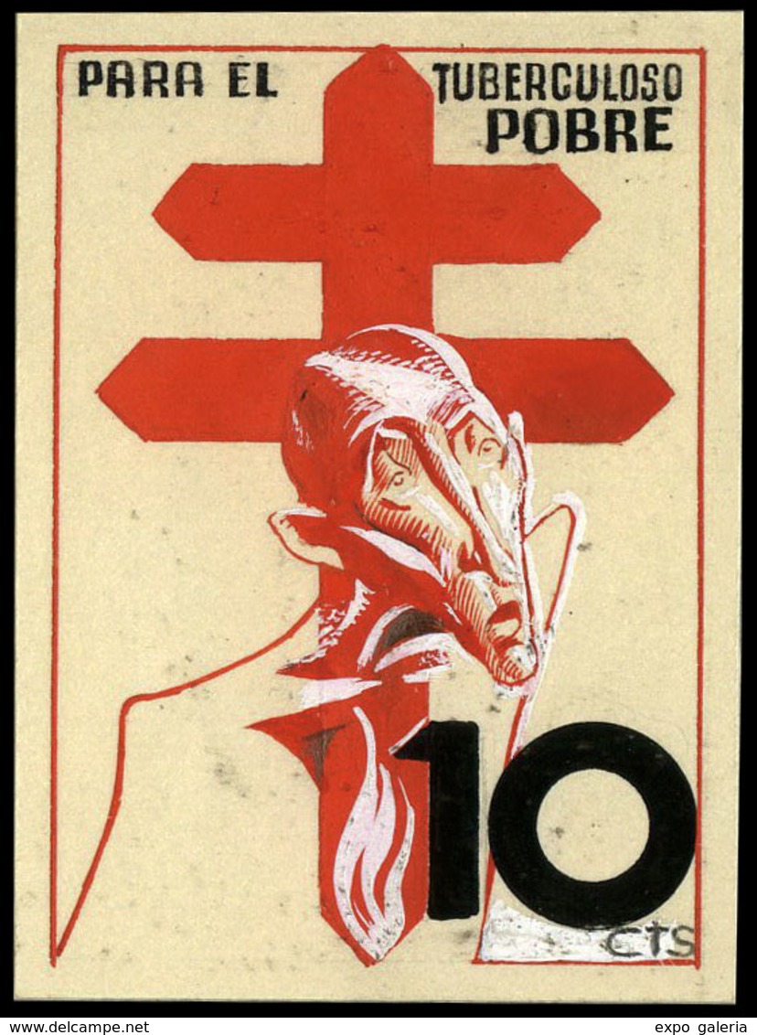 Año 1937 - Proyecto No Adoptado “para El Tuberculoso Pobre” Valor 10 Cts. Impreso En Papel 46 X 62 Mm - Unused Stamps