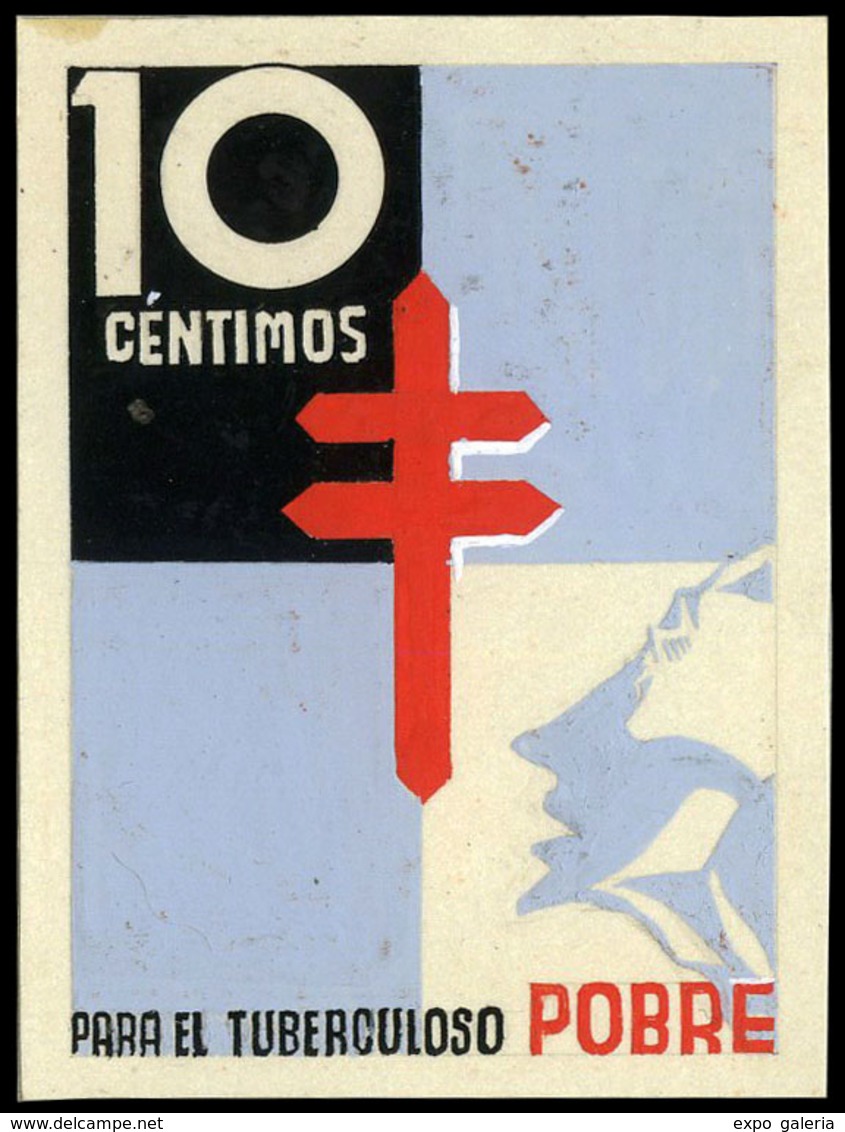Año 1937 - Proyecto No Adoptado “para El Tuberculoso Pobre” Valor 10 Cts. Impreso En Papel 47 X 63 Mm - Ungebraucht