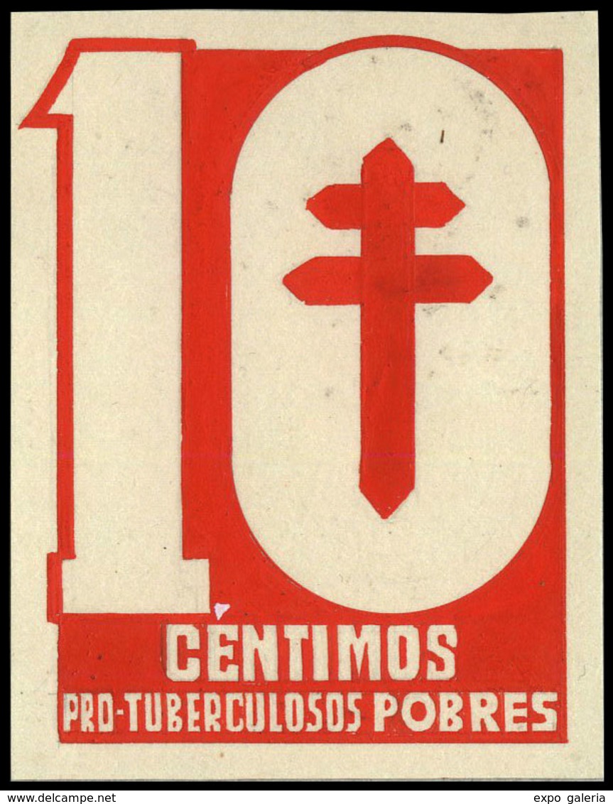 Año 1937 - Proyecto No Adoptado “pro Tuberculosos Pobres” Valor 10 Cts. Impreso En Papel 50 X 65 Mm - Unused Stamps
