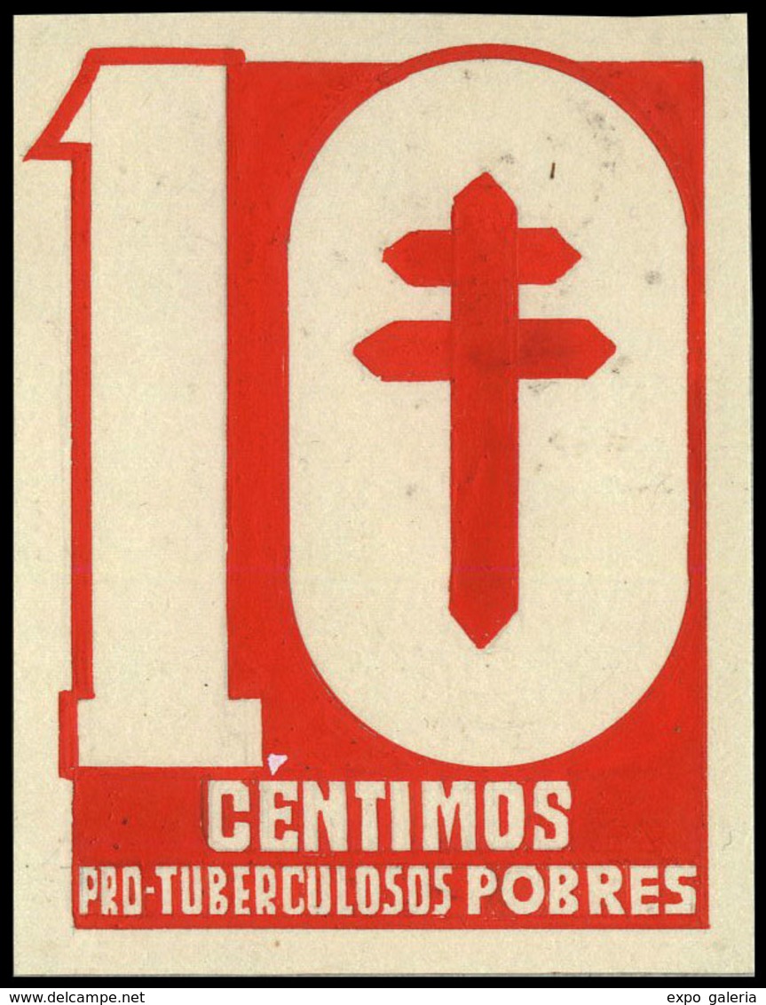 Año 1937 - Proyecto No Adoptado “pro Tuberculosos Pobres” Valor 10 Cts. Impreso En Papel 50 X 65 Mm - Ongebruikt