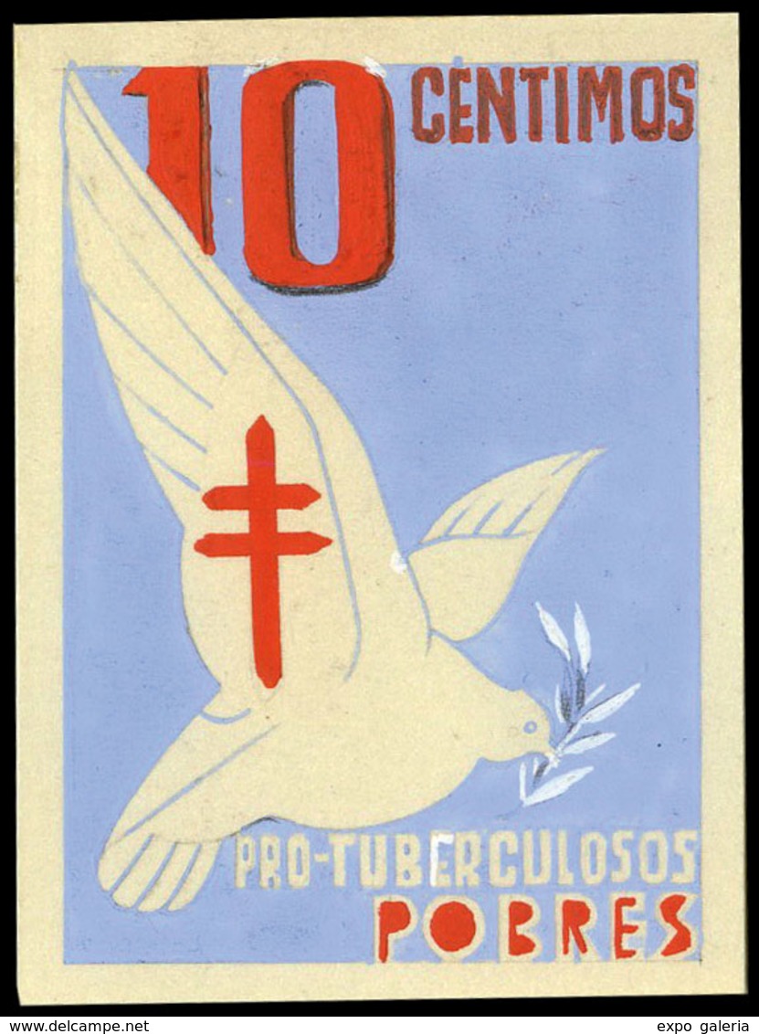 Año 1937 - Proyecto No Adoptado “pro Tuberculosos Pobres” Valor 10 Cts. Impreso En Papel 46 X 63 Mm - Unused Stamps