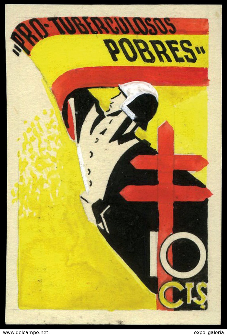 Año 1937 - Proyecto No Adoptado “pro Tuberculosos Pobres” Valor 10 Cts. Impreso En Papel 46 X 68 Mm - Ungebraucht