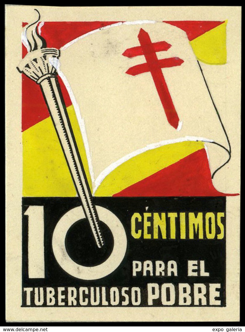 Año 1937 - Proyecto No Adoptado “para El Tuberculoso Pobre” Valor 10 Cts. Impreso En Papel 47 X 63 Mm - Unused Stamps