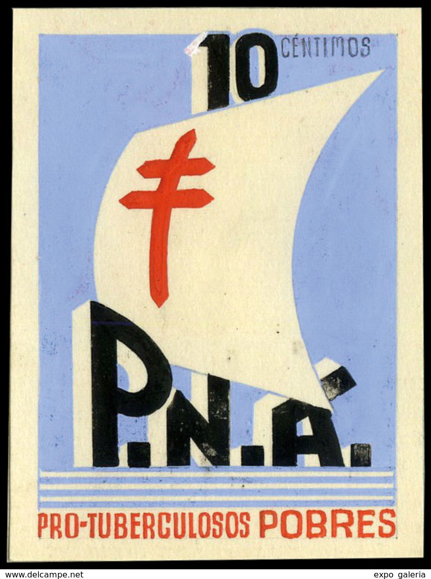 Año 1937 - Proyecto No Adoptado “pro Tuberculosos Pobres” Valor 10 Cts. Impreso En Papel 47 X 63 Mm - Unused Stamps