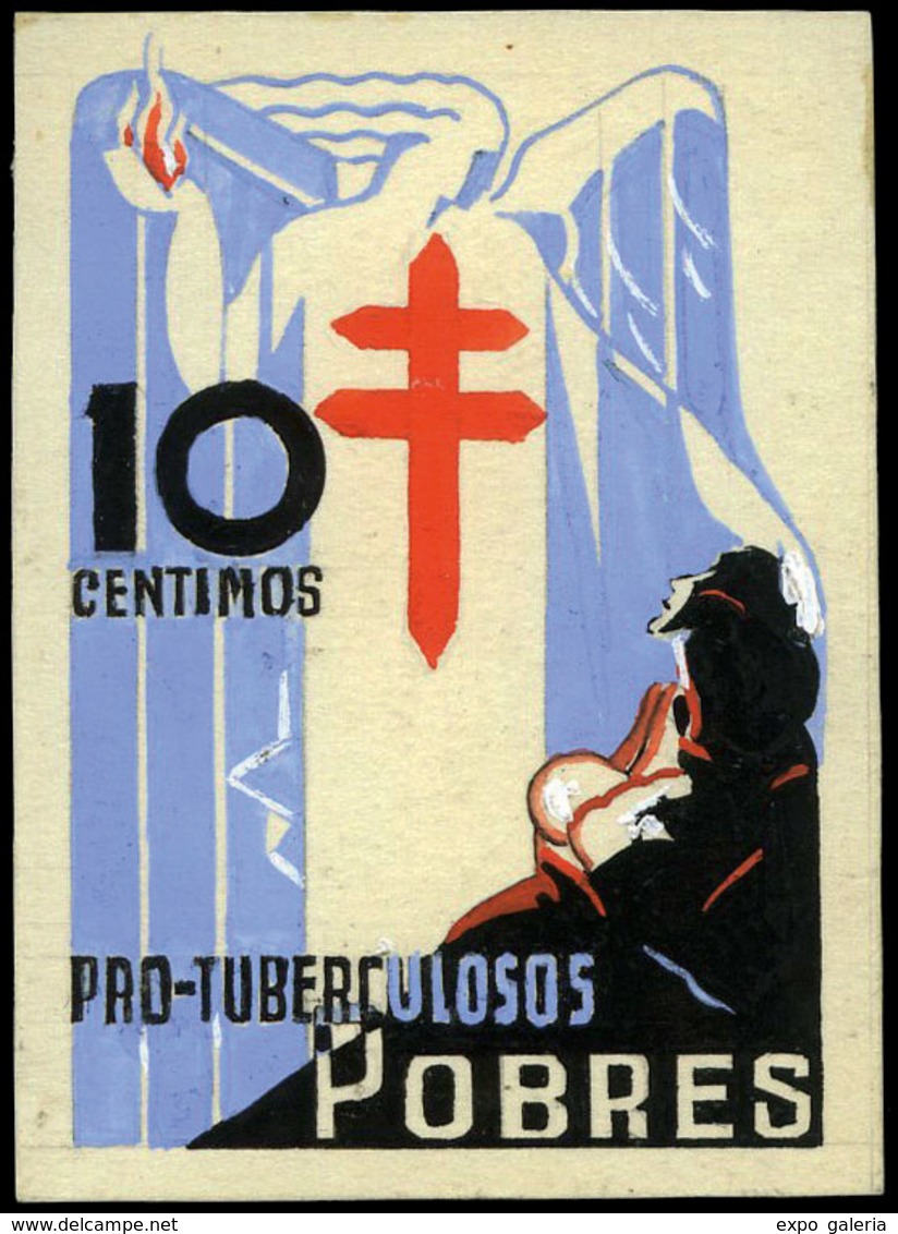 Año 1937 - Proyecto No Adoptado “pro Tuberculosos Pobres” Valor 10 Cts. Impreso En Papel 46 X 62 Mm - Neufs