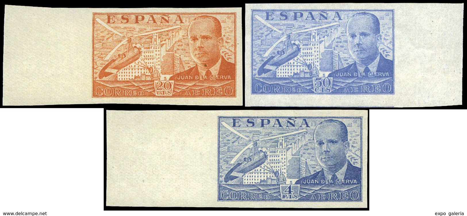 Ed. ** 880ccs/6ccs - 1939. Colores Cambiados. S/Dentar.Conjunto Completo 3 Valores.Sin Charnela.Borde Hoja - Unused Stamps