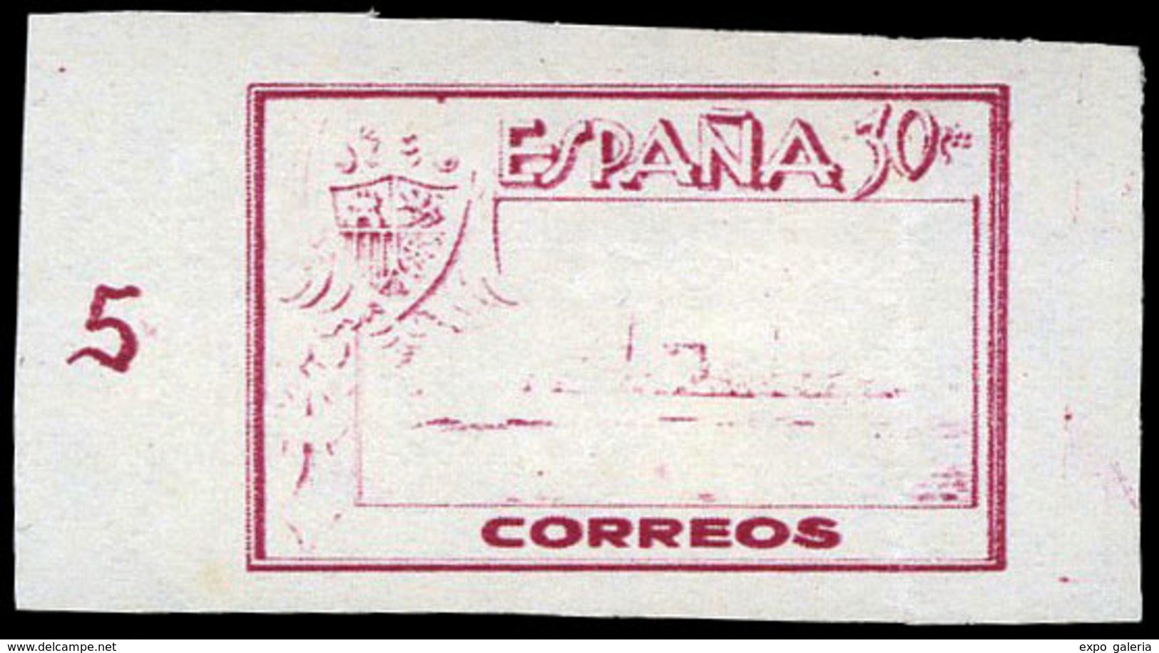 Año 1940 - Prueba De Proyecto No Adoptado Realizado En La Fábrica Del Timbre 30 Cts. Carmín S/D - Unused Stamps