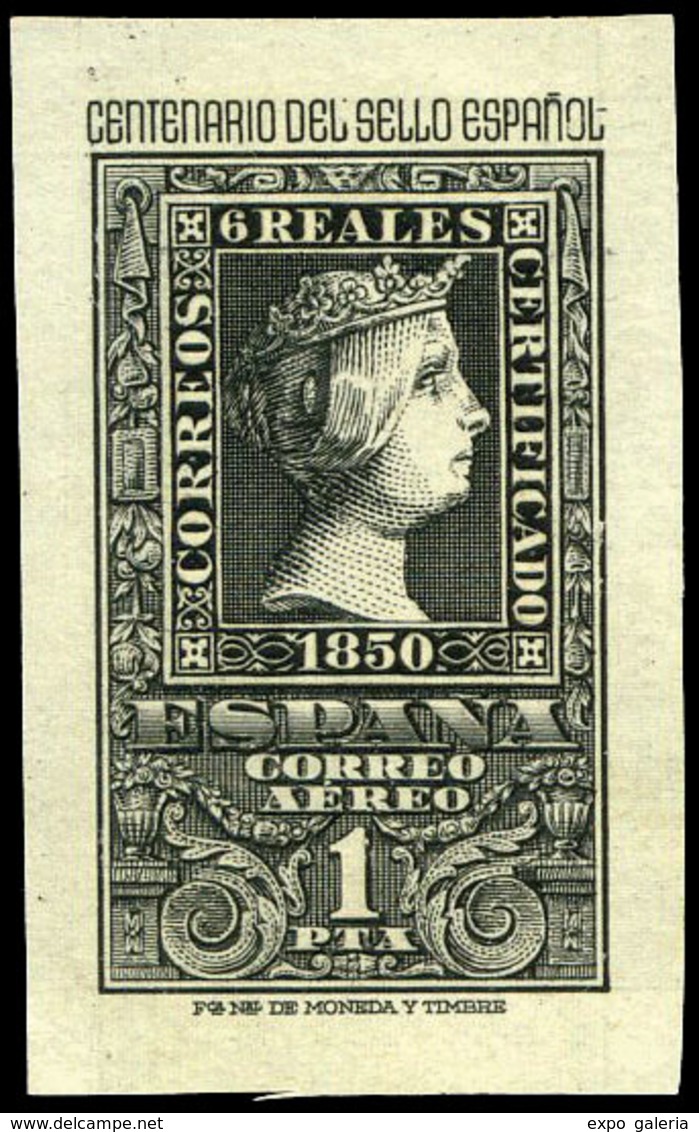 Ed. * 1079 - Centenario. Prueba 1 Ptas Negro. Amplios Márgenes. Impreso En Calcografía. Excepcional Rareza - Storia Postale