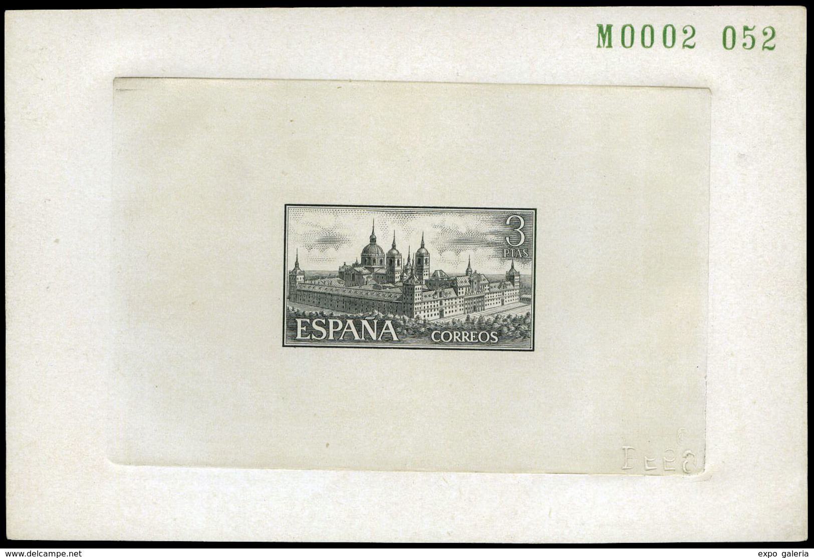 Año 1961 - El Escorial. Prueba De Punzón, Mismo Diseño Nº 1384, Con Valor 3 Ptas. Excepcional Rareza - Covers & Documents