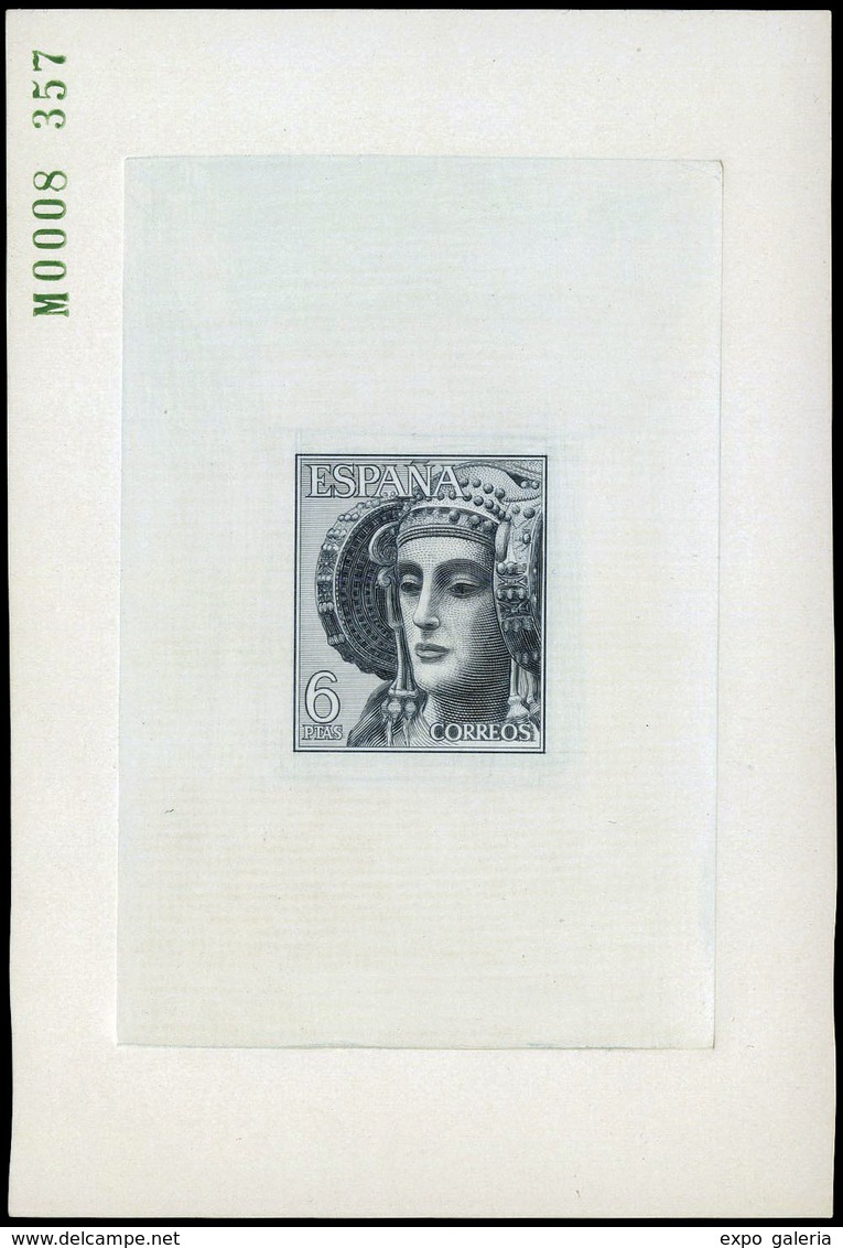 Ed. ** 1937 - Turística. Dama De Elche. Prueba De Punzón Mismo Diseño Nº 1937 Con Valor 6 Pts - Brieven En Documenten