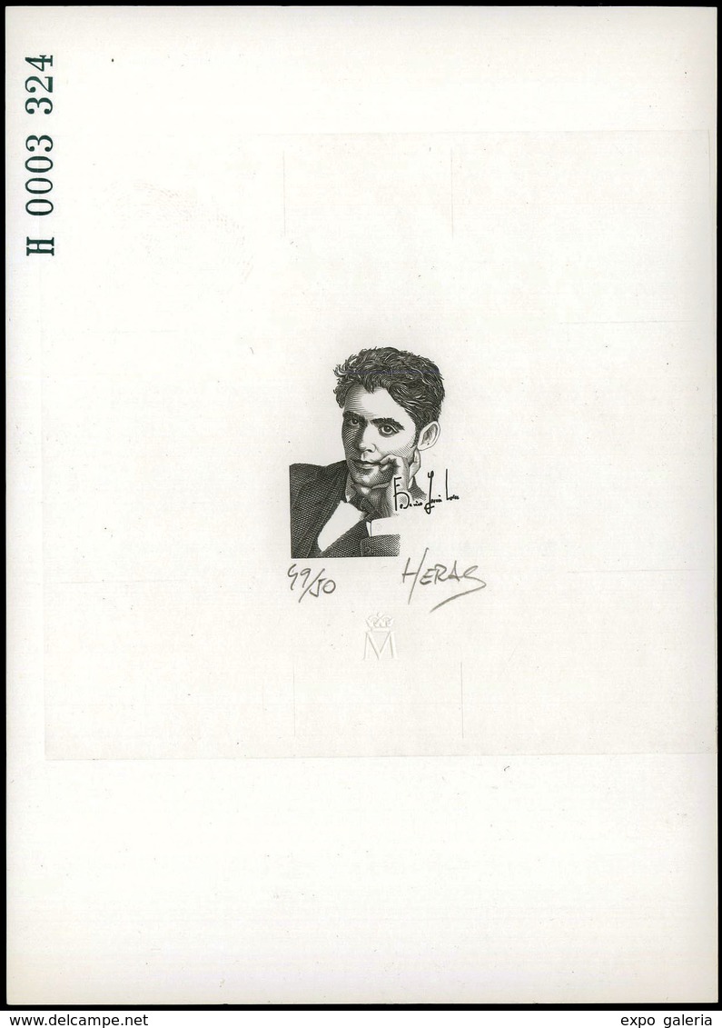 Ed. * 3549 - Federico Garcia Lorca. Prueba Artista. Tirada 50 Ejemplares, Numerada Y Firmada Por El Grabador - Briefe U. Dokumente