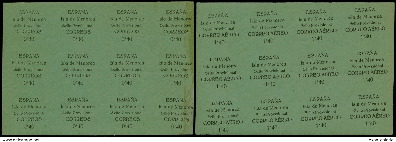 Ed. ** 1/2 - Provisionales. Serie Completa En Pliegos De 12 Ejemplares (incluye Las Variedades De Composición) - Autres & Non Classés