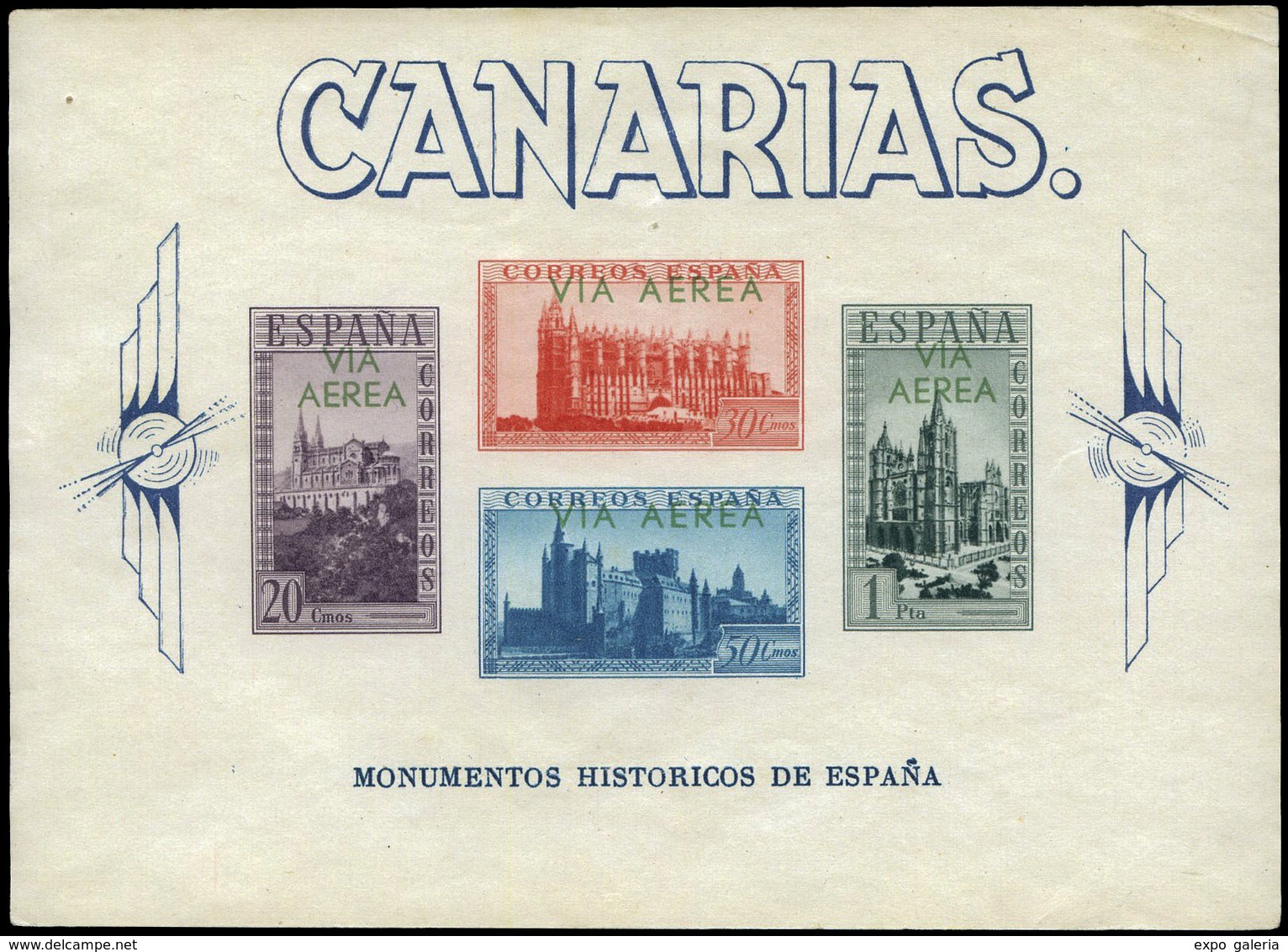 Ed. * 64 - Monumentos. HB Sobrecarga Verde. Sin Goma (así Indica El Catálogo Especializado Que Están La…) - Altri & Non Classificati