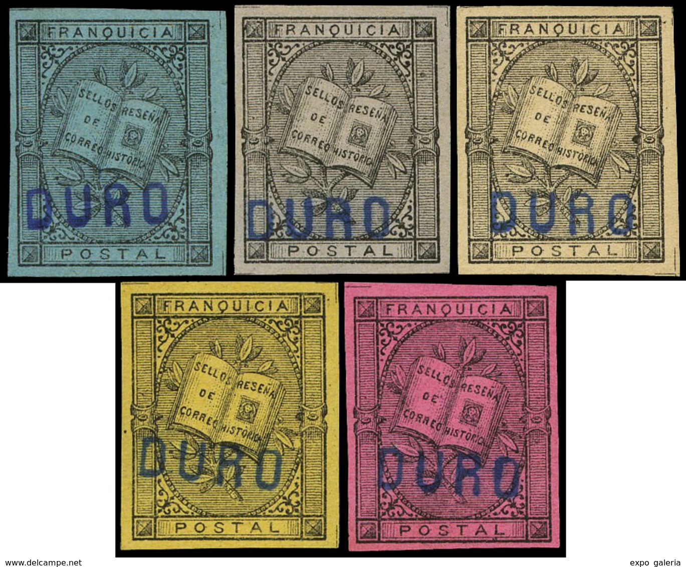 Ed. * 7 - Conjunto De 5 Pruebas De Color + Marca Estampada “Duro”. Conjunto Completo. Muy Raro. (Galvez 1316/1320) - Vrijstelling Van Portkosten