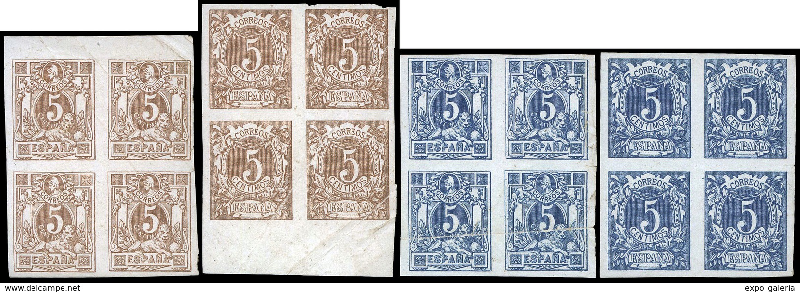 Ed. * 1PA+1PB+.... - 1872. Pruebas De Los Sellos Utilizados Para La Primera Emisión De Tarjetas Postales Oficiales… - 1850-1931