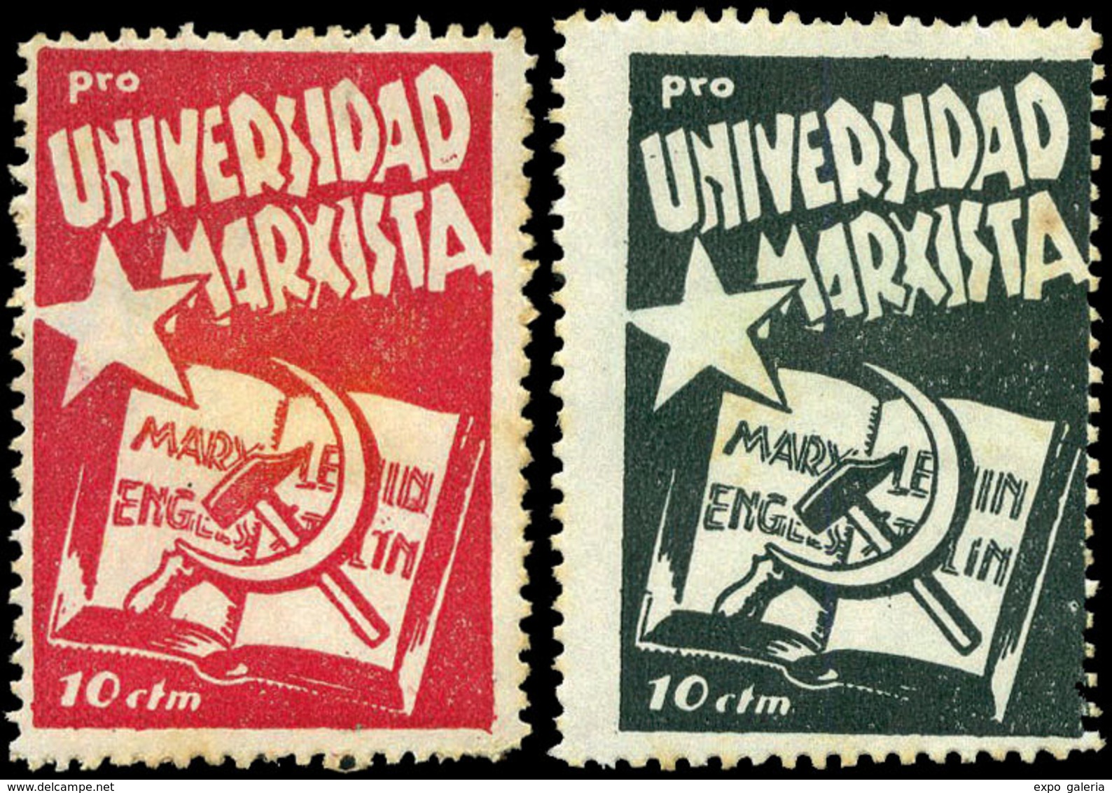 All. 83/8 - Pro Universidad Marxista. 6 Valores. Serie Completa. Raros. - Vignetten Van De Burgeroorlog