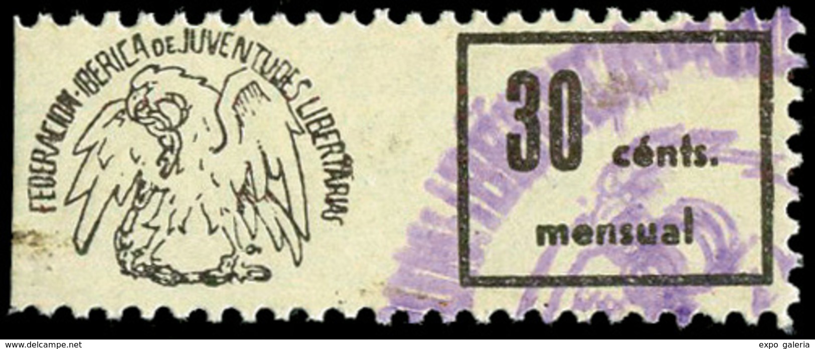 All. 0 1956 - Federación Iberica De Juventudes Libertarias. 30 Cts. Raro - Spanish Civil War Labels